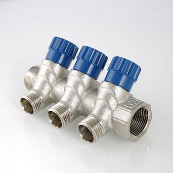 Коллектор с регулирующими вентилями 4 вых. 1"х1/2" НВ Valtec VTc.560.N